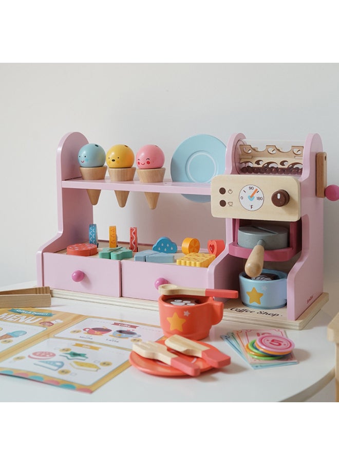 Generic - Play House Ice Cream Machine Coffee Machine Mini Canteen Dessert Station Substitute Life Scene Simulation Toy-Color:Ice Cream (blue) - Image 1