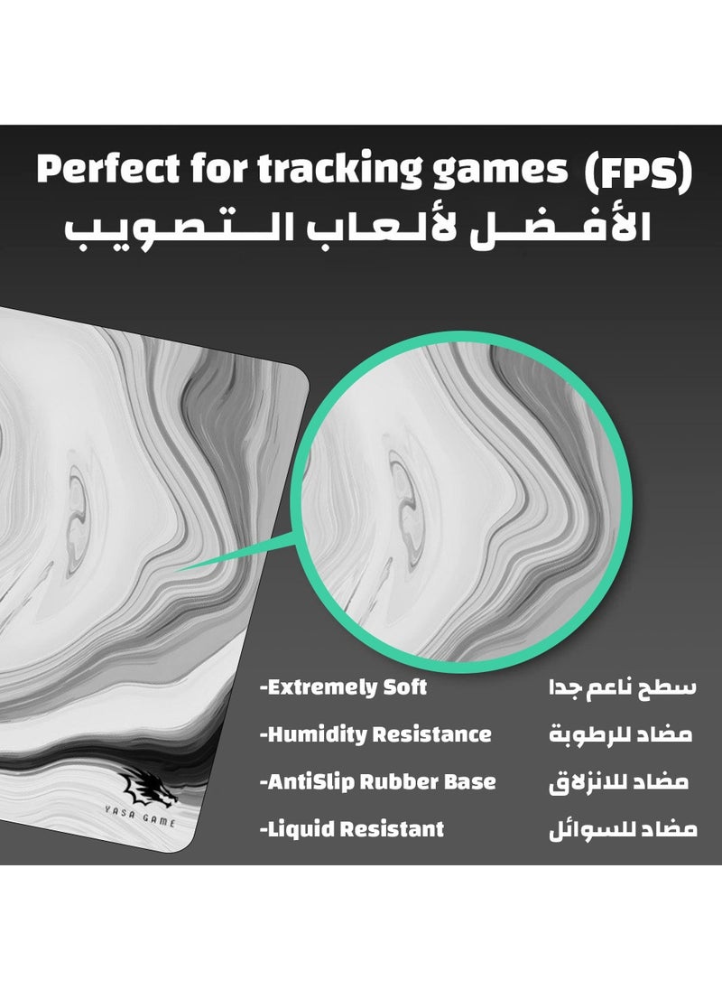 YASA GAME - Extended Large Gaming Mouse Pad 120 X 60 cm XXL Full Desk Art style & Mousepad Non-Slip Rubber Base Big Keyboard Mat with Stitched Edges water resist for Gaming from Yasa ( Komo Gray ) - Image 1