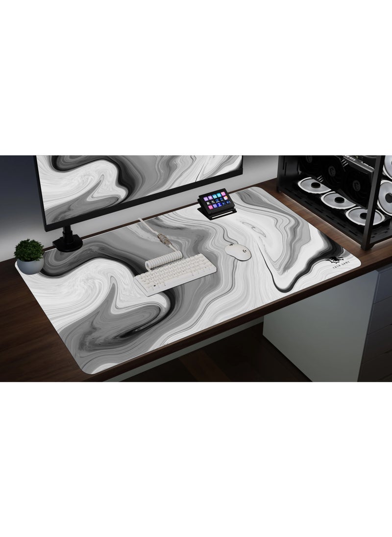 YASA GAME - Extended Large Gaming Mouse Pad 120 X 60 cm XXL Full Desk Art style & Mousepad Non-Slip Rubber Base Big Keyboard Mat with Stitched Edges water resist for Gaming from Yasa ( Komo Gray ) - Image 1