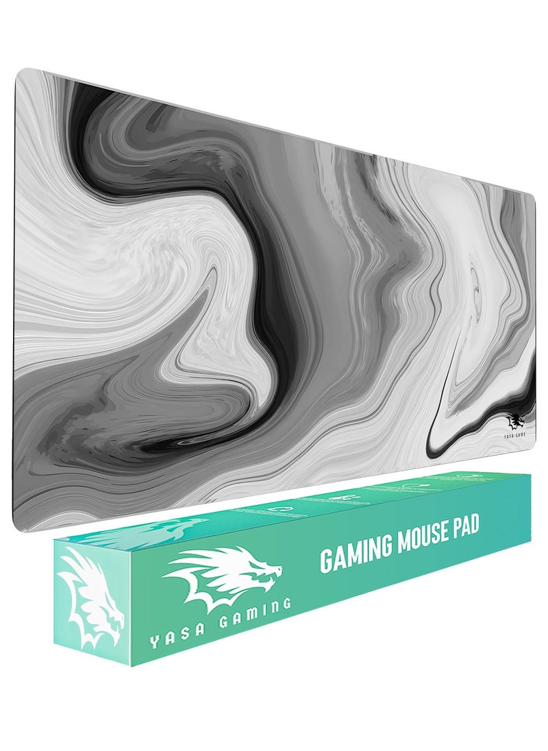 YASA GAME - Extended Large Gaming Mouse Pad 120 X 60 cm XXL Full Desk Art style & Mousepad Non-Slip Rubber Base Big Keyboard Mat with Stitched Edges water resist for Gaming from Yasa ( Komo Gray ) - Image 1