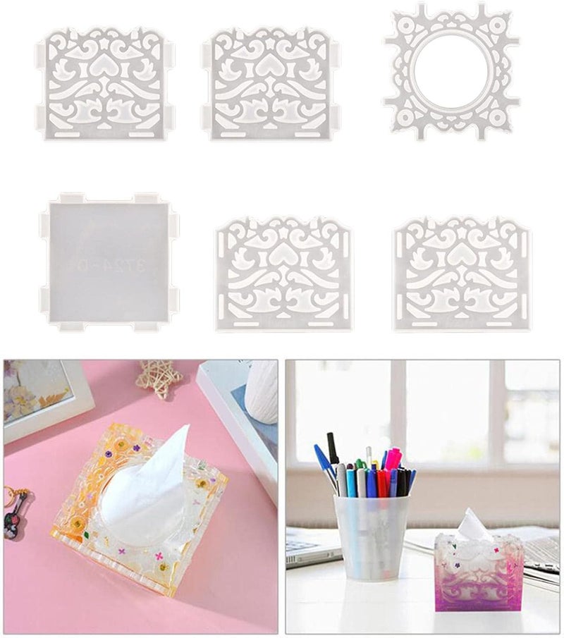 كلاراكو قوالب سيليكون لعلب المناديل الورقية، قالب مناديل إيبوكسي لتخزين المجوهرات، صندوق هدايا للتخزين، لوازم حرفية لصنع ديكور منزلي، هدية MD3724 - Image 3