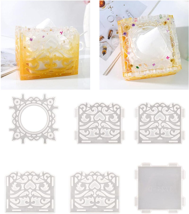 كلاراكو قوالب سيليكون لعلب المناديل الورقية، قالب مناديل إيبوكسي لتخزين المجوهرات، صندوق هدايا للتخزين، لوازم حرفية لصنع ديكور منزلي، هدية MD3724 - Image 2