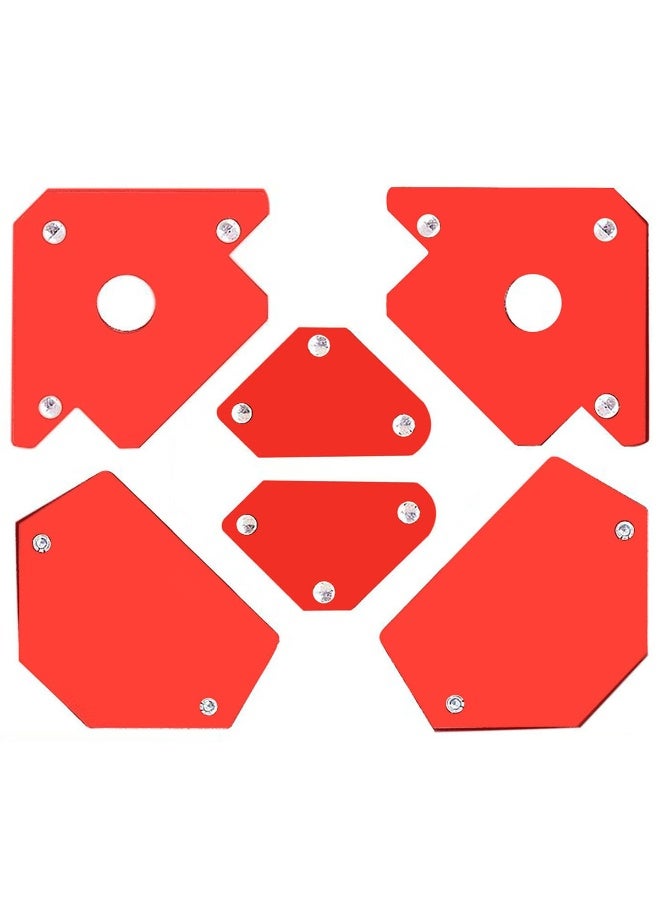 ديفاونز مجموعة مغناطيس لحام مكونة من 6 قطع DE46813 حامل زاوية مغناطيسي قوي 45 درجة 90 درجة 135 درجة أدوات تحديد المواقع متعددة الزوايا تركيبات لحام متينة من الفولاذ المقاوم للصدأ لتجميع تصنيع المعادن تركيب أنابيب اللحام محاذاة الإطار مغناطيسات لحام حمراء - Image 1