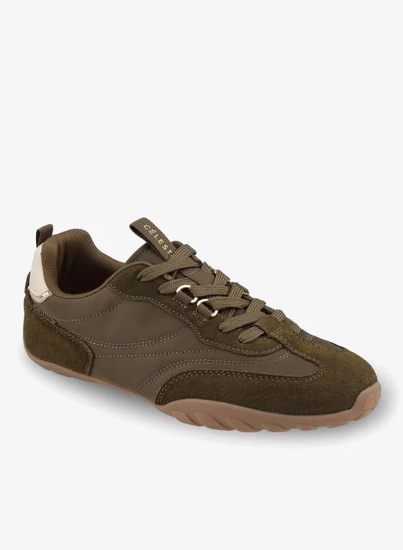 Celeste Women Panelled Lace-Up Ankle Sneakers