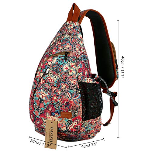 Baosha Large Sling backpack Crossbody Shoulder Chest Bag Travel Hiking Daypack for Women XB-04 (Multicolored) - Image 4
