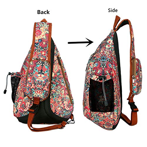 Baosha Large Sling backpack Crossbody Shoulder Chest Bag Travel Hiking Daypack for Women XB-04 (Multicolored) - Image 2