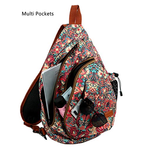 Baosha Large Sling backpack Crossbody Shoulder Chest Bag Travel Hiking Daypack for Women XB-04 (Multicolored) - Image 3