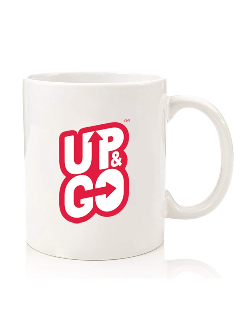 Theodor Premium Quality Two Sided Printed Coffee Mug Tea Cup For Home Office, Kids Men Women Up & Go - Image 1