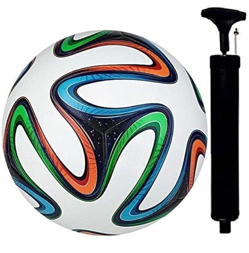 SMT Hand Stitched Football (Size-05) (Material: PU , Color: White & Red) - Image 2