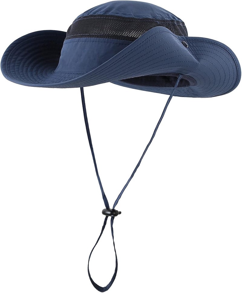 Connectyle Wide Brim Sun Hat for Men Breathable Cowboy Boonie Hat UPF 50+ Sun Protection Bucket Hat for Fishing Hiking - Image 2