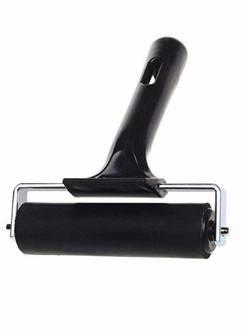 Excefore Rubber Brayer Roller, Printing Ink Rubber Brayer Roller Paint Brush Black Ink Applicator Art Craft Oil Painting Tool for Printmaking Anti Skid Tape Construction  - Image 3