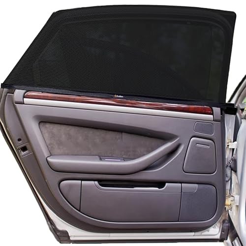 EcoNour Car Window Screens for Camping (Pack of 2) | 100% Protection from Bugs, UV and Mosquito Net | Breathable Mesh Baby Window Covers for Privacy Blackout (Medium 32"x16") | Car Window Accessories - Image 1