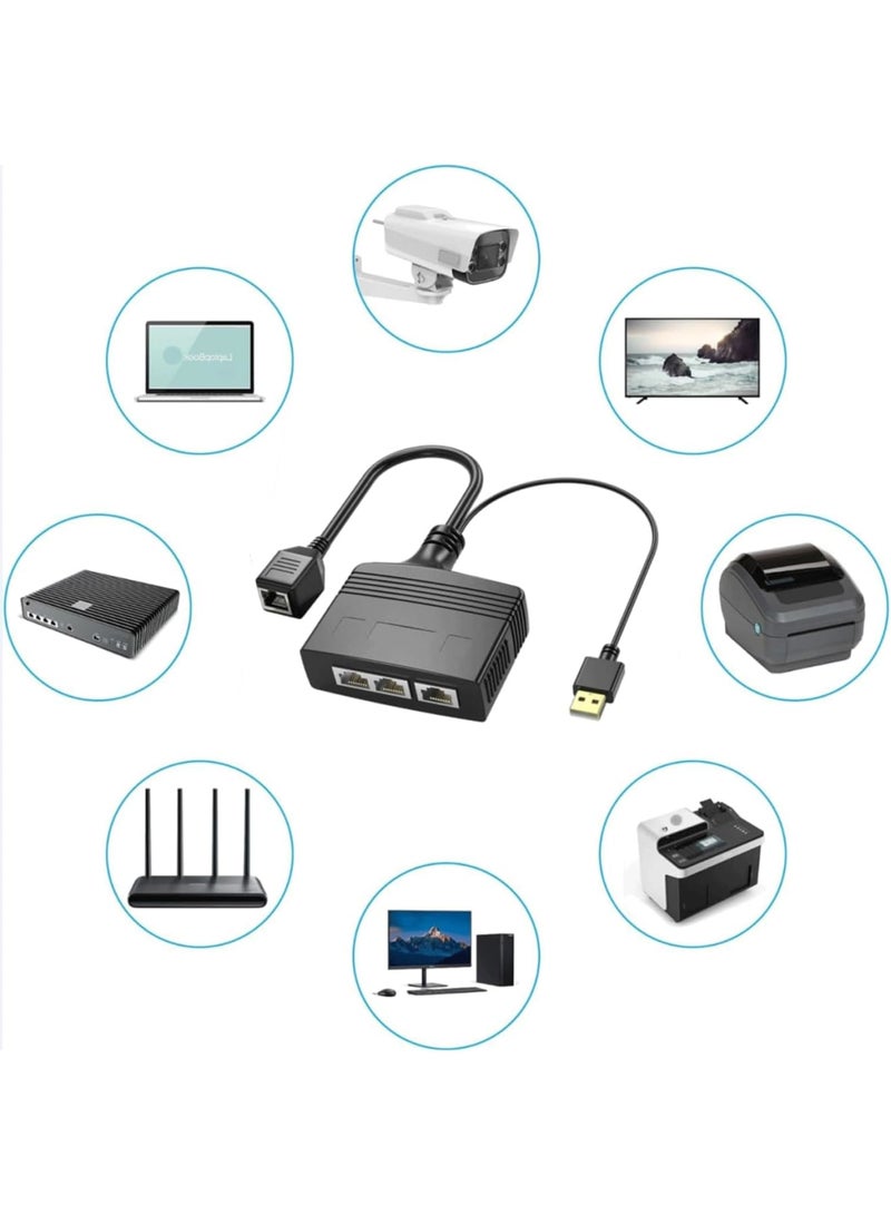 SOLARAE RJ45 Network Splitter Adapter, Ethernet Cable Splitter, 1 to 3 Internet Splitter 1000Mbps High Speed LAN Network Splitter, 3 Devices Simultaneous Networking, for Cat5/5e/6/7/8 - Image 4