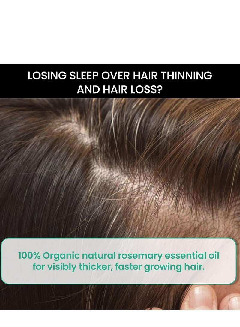 ThriveCo Rosemary Essential Oil For Hair Growth & Hair Fall Control Reduces Hair Breakage Pure Certified Organic and Natural With Vitamin E For Men and Women 15ml - Image 3