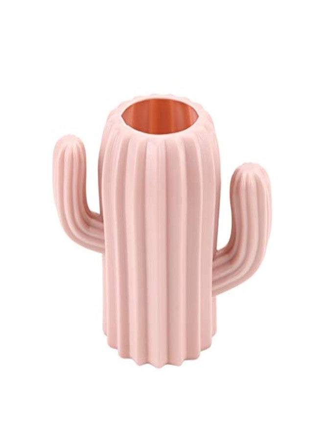 Ragyzity Cactus Pen Holder and Pencil Container - Creative Stationery Storage Box, Desktop Supplies Cup, Cosmetic Makeup Brush Organizer for Students (Pink) - Image 1