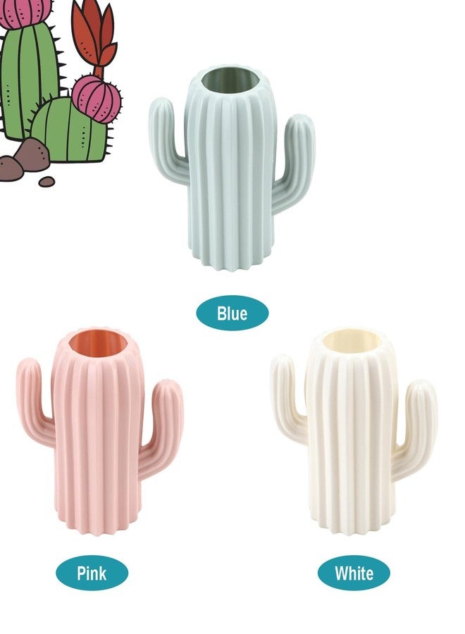 Ragyzity Cactus Pen Holder and Pencil Container - Creative Stationery Storage Box, Desktop Supplies Cup, Cosmetic Makeup Brush Organizer for Students (Pink) - Image 5
