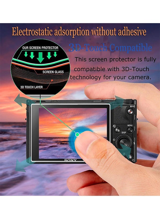 اتش واي 3 قطع واقي شاشة متوافق مع كاميرا كانون باورشوت SX740 HS و SX730 HS الرقمية، زجاج مقسى مقاوم للخدش، غلاف حماية صلب شفاف - Image 5