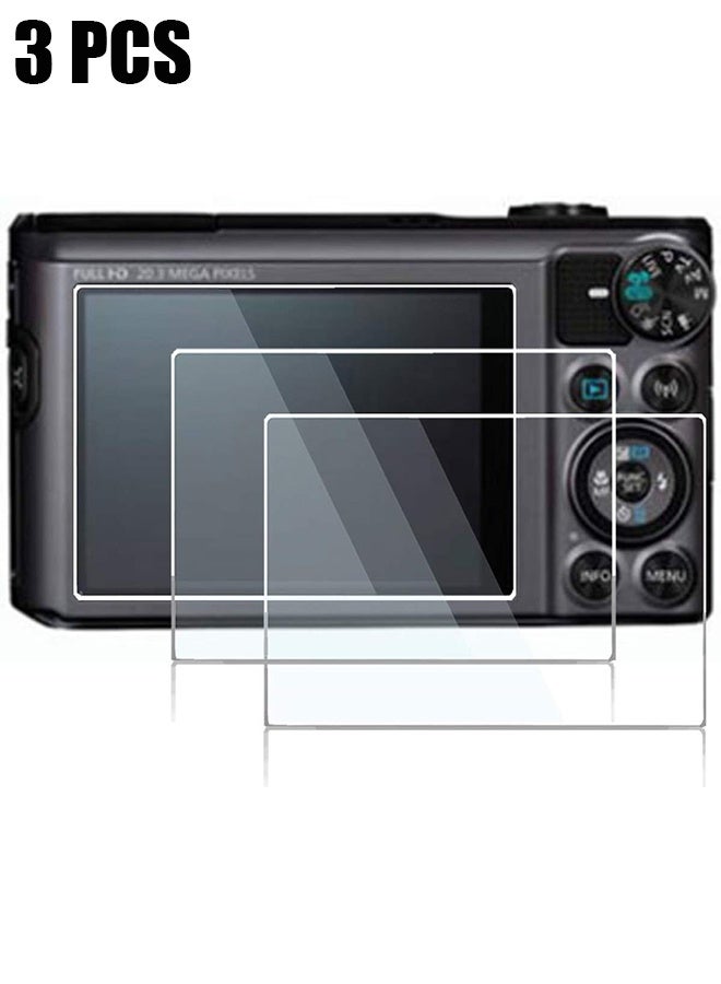 اتش واي 3 قطع واقي شاشة متوافق مع كاميرا كانون باورشوت SX740 HS و SX730 HS الرقمية، زجاج مقسى مقاوم للخدش، غلاف حماية صلب شفاف - Image 1