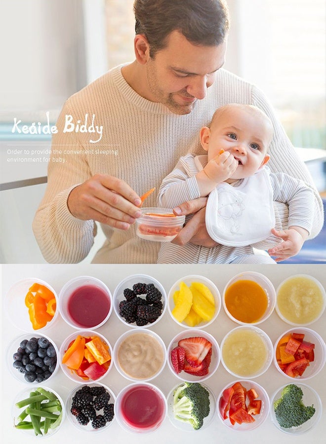 4 أجزاء من حاوية تخزين أغذية الأطفال ، مادة PP خالية من BPA ، مختومة ومقاومة للتسرب ، مثالية للطين واللبن والوجبات الخفيفة ، يمكن استخدامها في الثلاجات وغسالة الصحون - Image 2