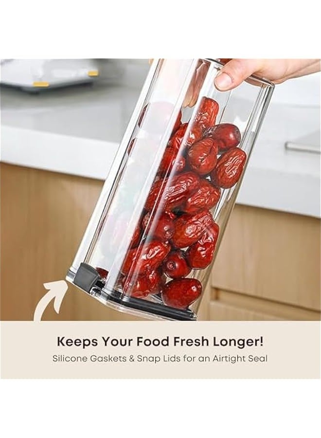 بيوينتي 5 مجموعة من حاويات الأغذية مع غطاء  علبة مربعة  منظم مطبخ ومخزن للحبوب والدقيق والسكر والأرز وغيرها من السلع الجافة  متين وموفر مساحة - Image 4