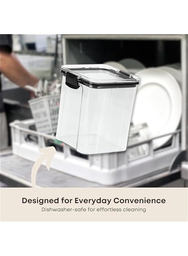 بيوينتي 5 مجموعة من حاويات الأغذية مع غطاء  علبة مربعة  منظم مطبخ ومخزن للحبوب والدقيق والسكر والأرز وغيرها من السلع الجافة  متين وموفر مساحة - Image 5