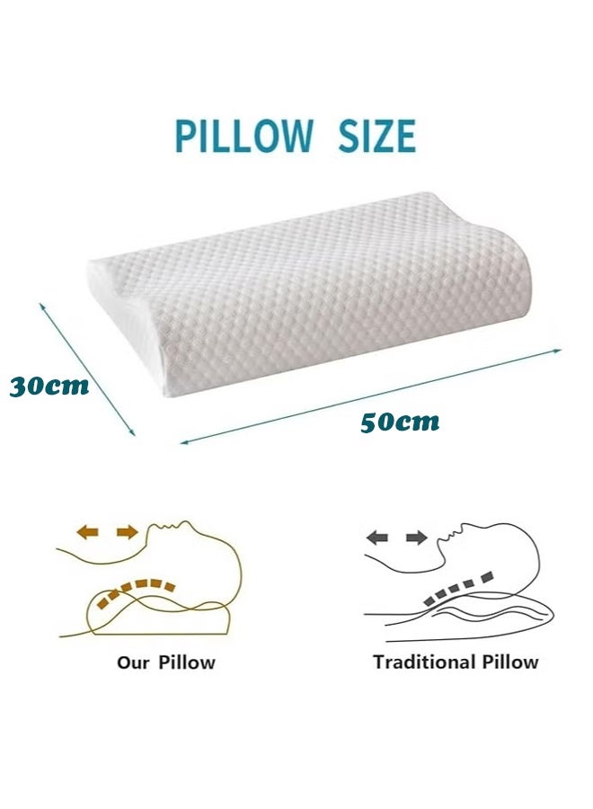Comfortable Pillow White Cervical Orthopedic Memory Foam Ergonomic Contour Pillow  Neck Support Pillow 50×30cm ﻿  - Image 4