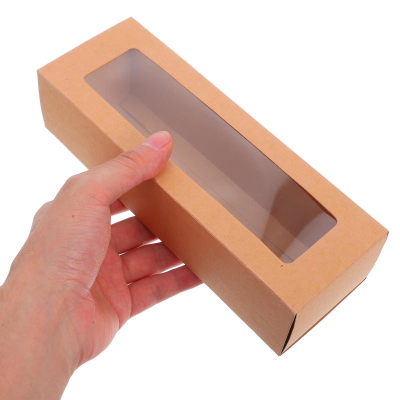 Kraft Paper Macaron Boxes With Window Small Size Dessert Pastry Bakery Containers - Image 4