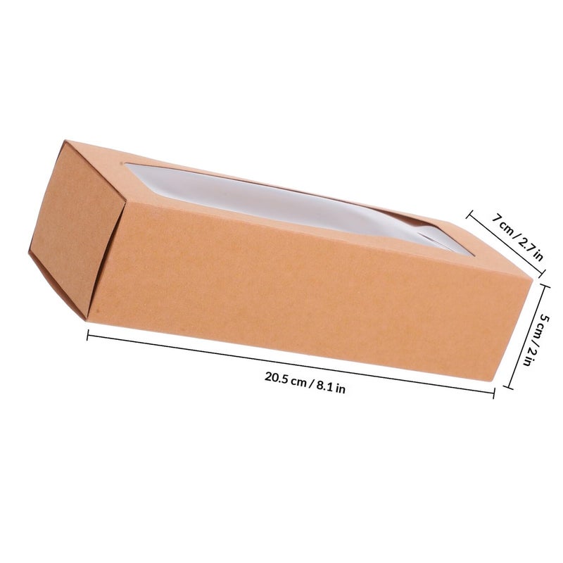Kraft Paper Macaron Boxes With Window Small Size Dessert Pastry Bakery Containers - Image 3
