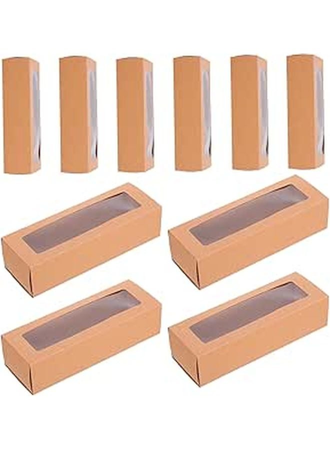 Kraft Paper Macaron Boxes With Window Small Size Dessert Pastry Bakery Containers - Image 1
