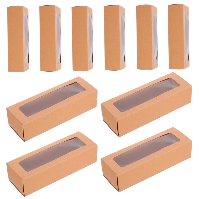 Kraft Paper Macaron Boxes With Window Small Size Dessert Pastry Bakery Containers - Image 2