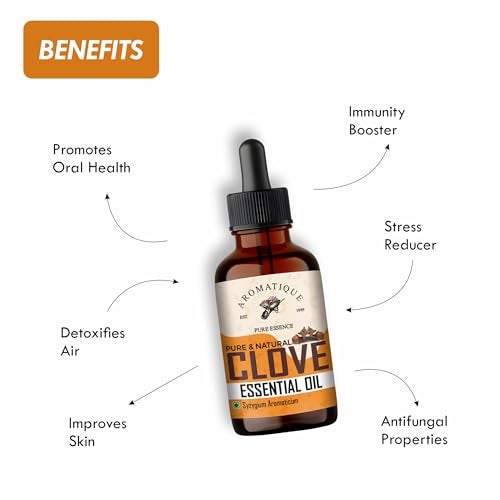 Aromatique Pure Clove Essential Oil (Syzygium Aromaticum) – 100% Natural & Therapeutic Grade | For Aromatherapy, Diffuser, Oral Care, Skin & Hair Wellness – 30ml Amber Glass Bottle - Image 2