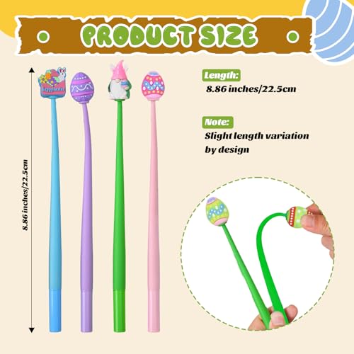 Zhirlyn 30 Pcs Easter Pens Bulk Cute Fun Pens Stress Relief Bobblehead Pen, Assorted Kawaii Gel Ink Pen for Easter Day (Easter) - Image 5