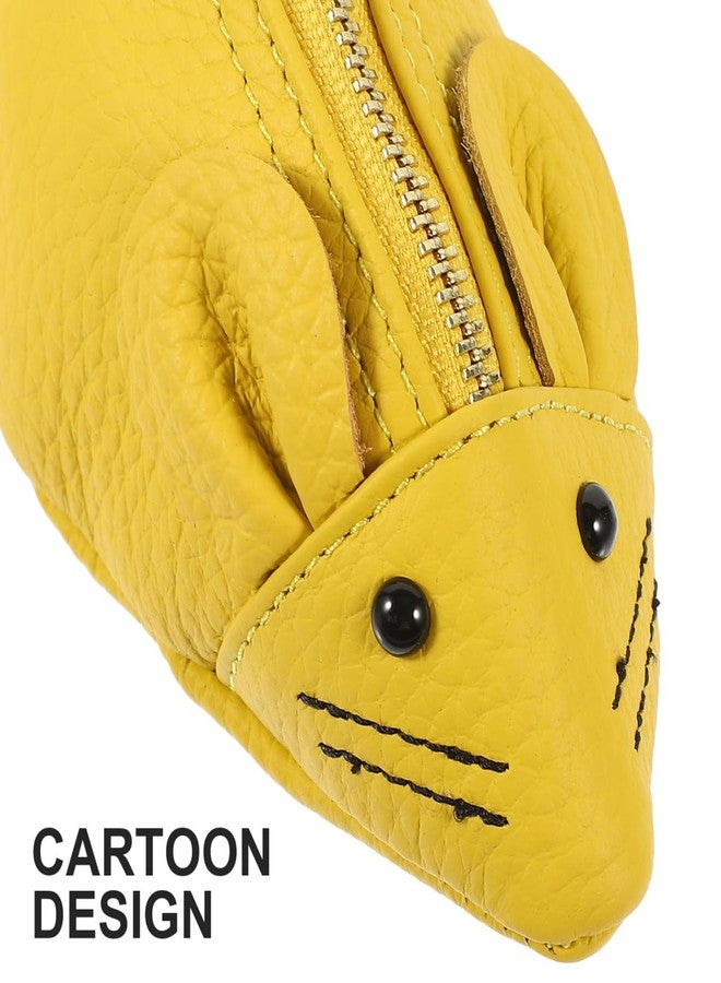 SHOWERORO Women S Soft Leather Coin Purse Cute Mouse Design Small Wallet Change Purse Organizer with Zipper for Daily Use - Image 2