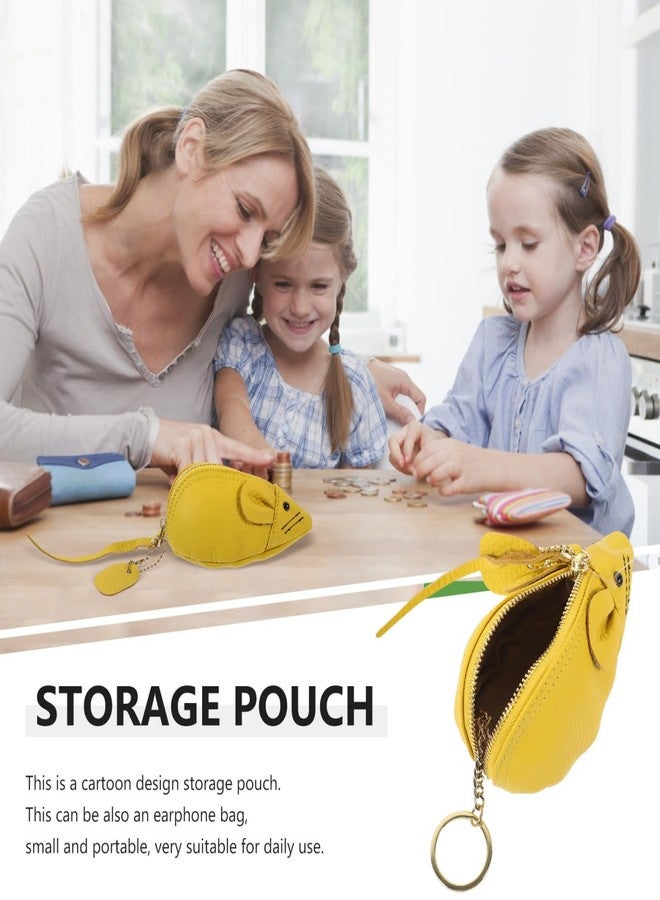 SHOWERORO Women S Soft Leather Coin Purse Cute Mouse Design Small Wallet Change Purse Organizer with Zipper for Daily Use - Image 5