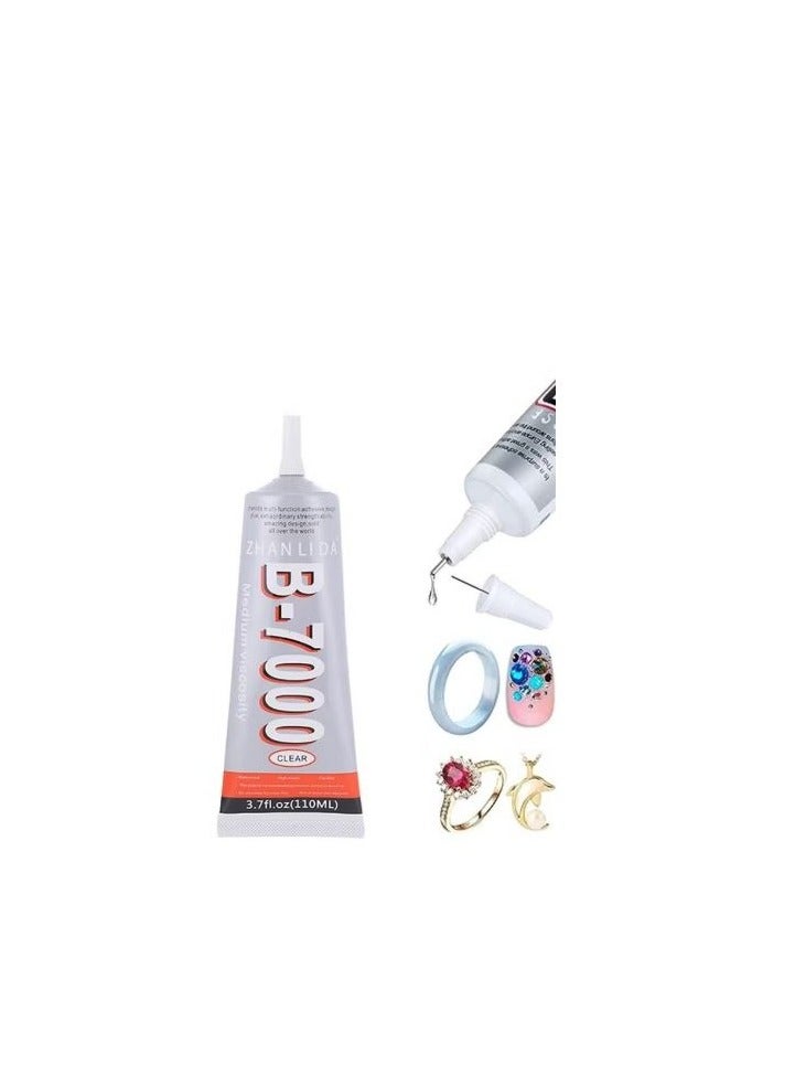 RYN B7000 Jewelry Rhinestones, Clear Super Glue Transparent Industrial Adhesive for Phone Repair Jewelery Making Crafts Gem Fabric Metal Nail Art Stone Wood Glass Bead - Image 1