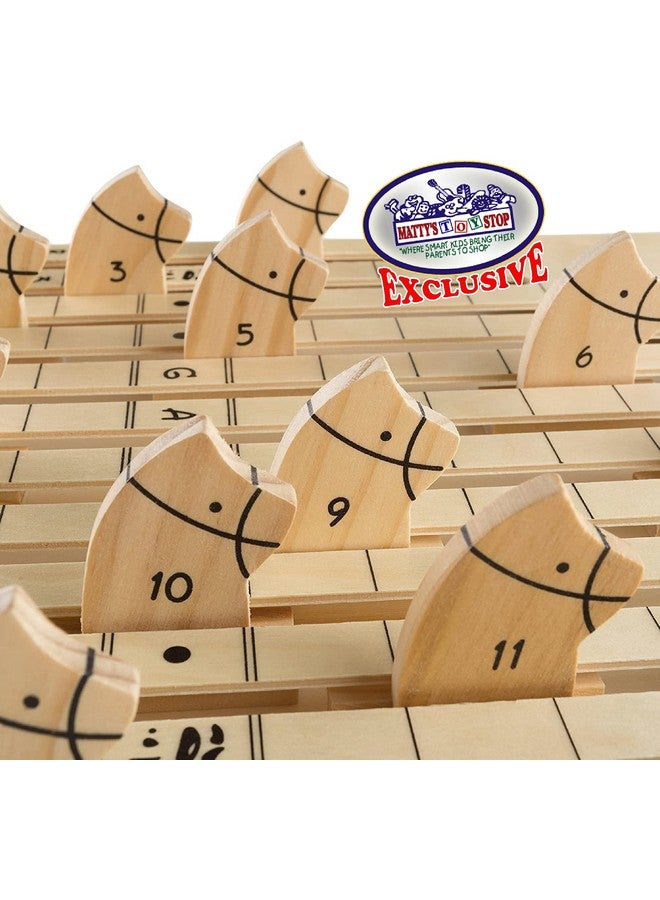 Matty's Toy Stop Deluxe Wooden Horse Racing Derby Game With Dice, Playing Cards & Chips - Image 4
