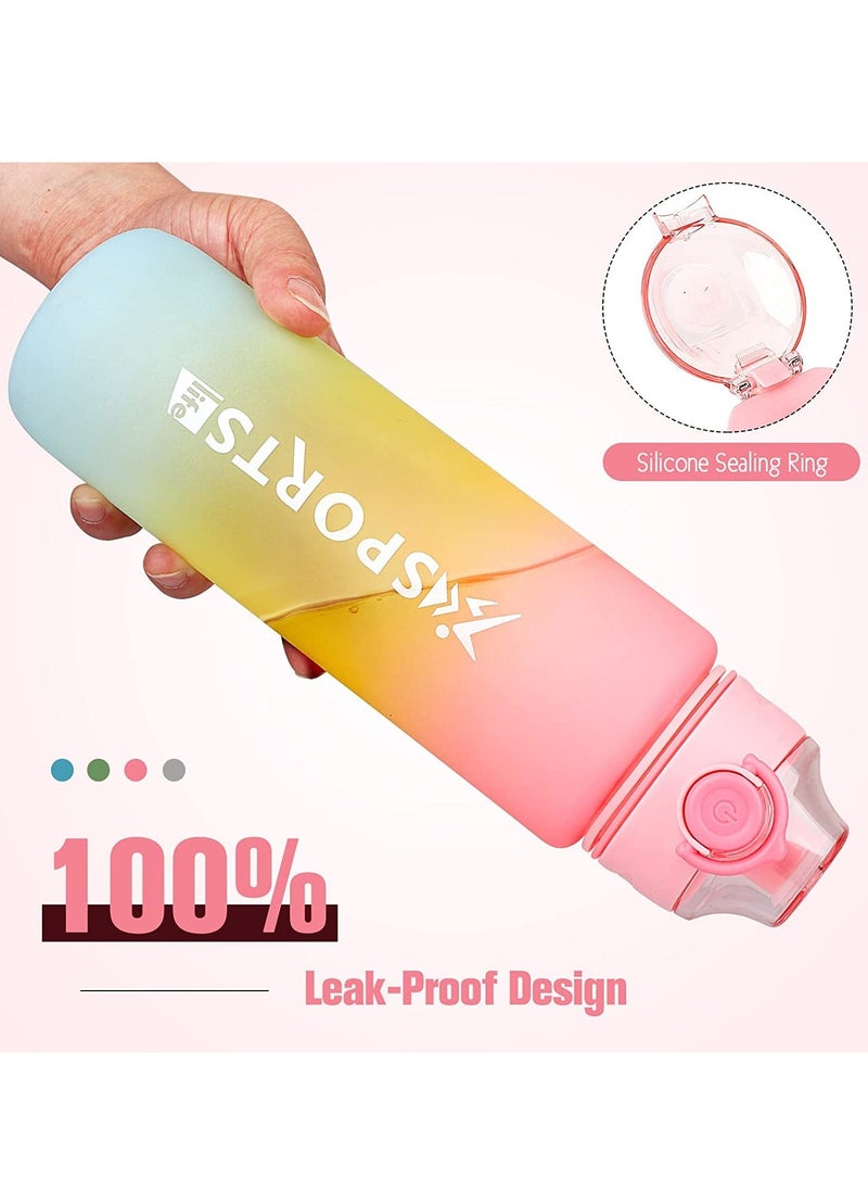 SYOSI 1Litre Sports Water Bottle, 1L Water Bottle With Lock Cover & Leak Proof Reusable Sports Drinking Bottle For Gym School Office Cycling Outdoor Sports (Pink)  - Image 5