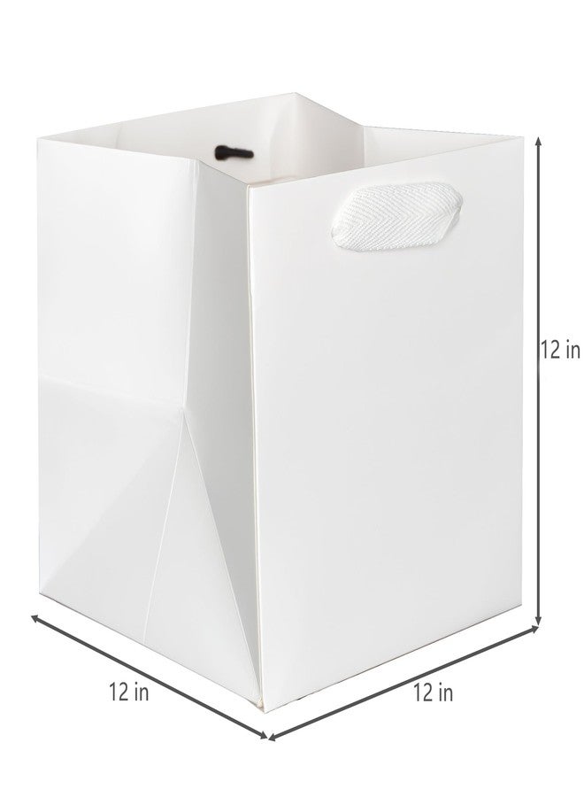 IN-JOOYAA White Square Gift Bags Large Paper Bags Party Favor Bags with Rope Handle 10 Pcs (12 x 12 x 12 in, White) - Image 2