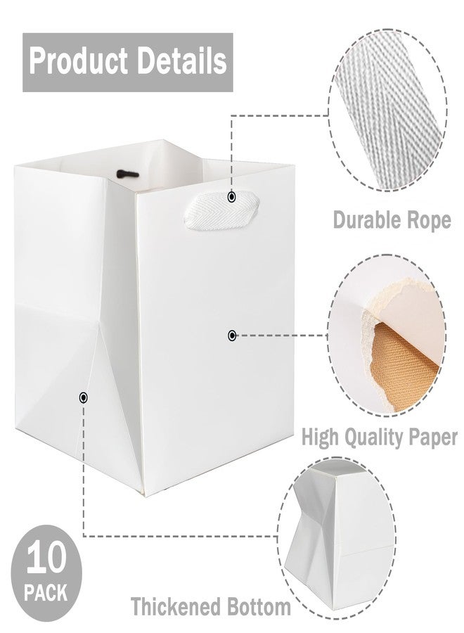 IN-JOOYAA White Square Gift Bags Large Paper Bags Party Favor Bags with Rope Handle 10 Pcs (12 x 12 x 12 in, White) - Image 3