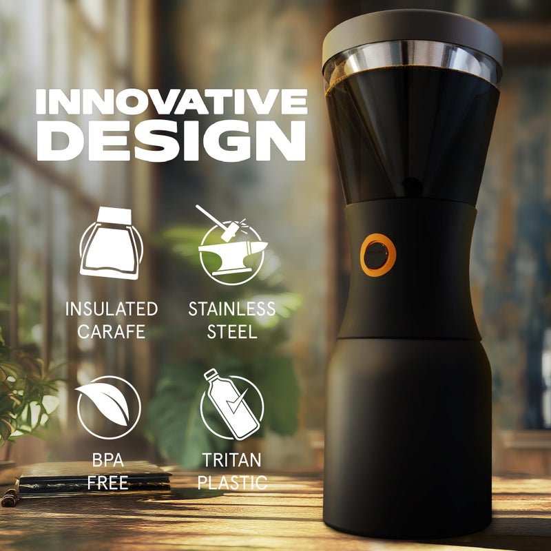 asobu Cold Brew Coffee Maker, Award-Winning 40oz Insulated Cold Brew Brewer with Portable Stainless Steel Carafe â€“ No.1 Europe Coffee Fest Winner, Leakproof, BPA-Free, Keeps Cold 24H - Image 4