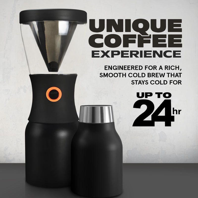 asobu Cold Brew Coffee Maker, Award-Winning 40oz Insulated Cold Brew Brewer with Portable Stainless Steel Carafe â€“ No.1 Europe Coffee Fest Winner, Leakproof, BPA-Free, Keeps Cold 24H - Image 2