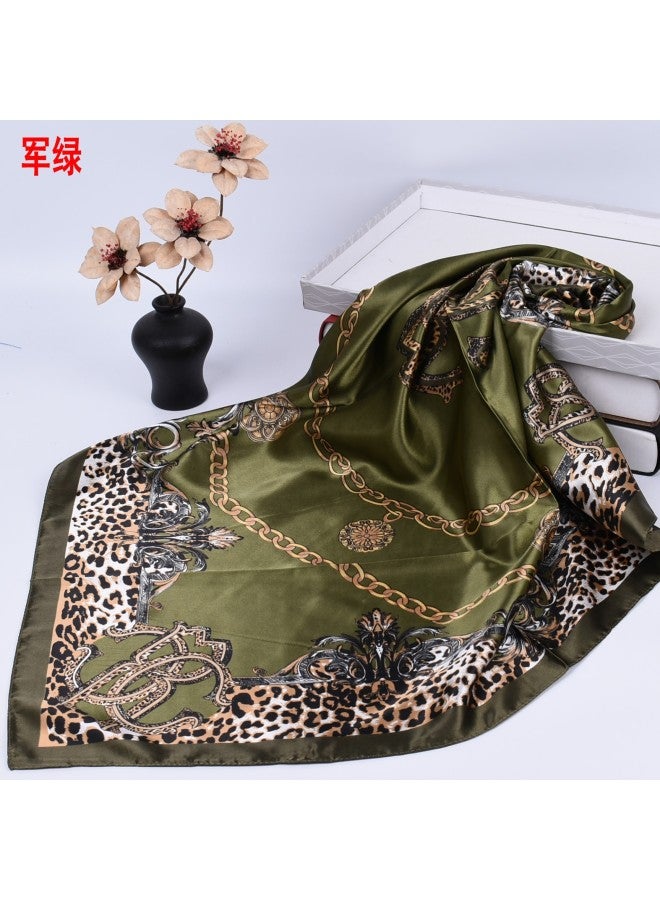 Autumn And Winter New Leopard Chain Square Scarf 90*90 Square Scarf Yiwu Stall