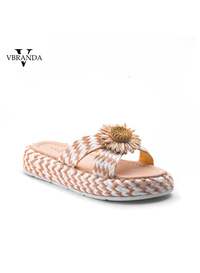A summer jute slipper is a lightweight and comfortable SF-56-WHITE