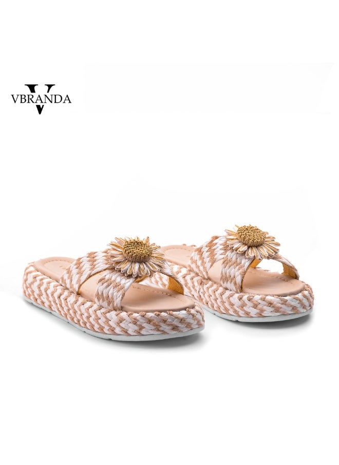 A summer jute slipper is a lightweight and comfortable SF-56-WHITE