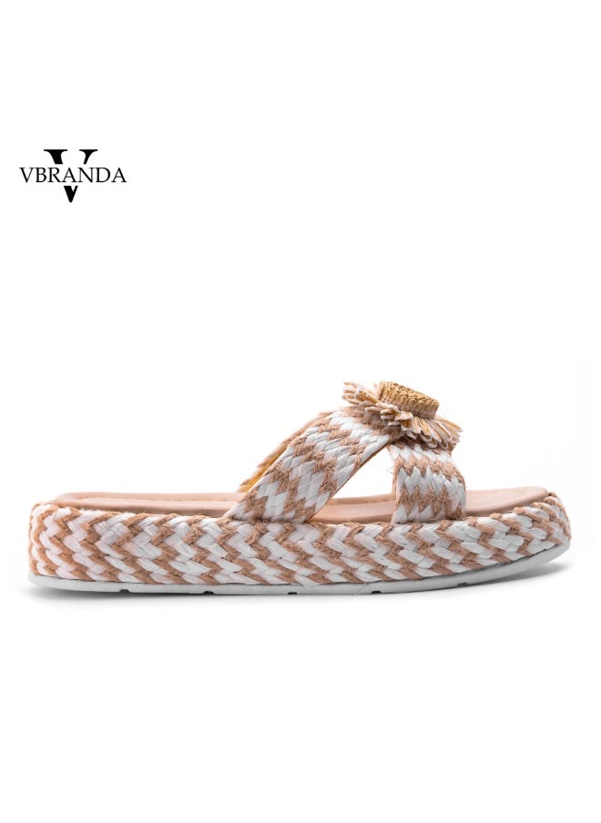 A summer jute slipper is a lightweight and comfortable SF-56-WHITE