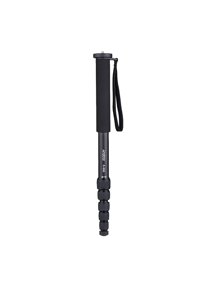 ANDOER - Andoer A-666 181cm/5.9ft Telescoping Aluminum Camera Monopod Unipod Stick 6-Section Max. Load 10kg/22Lbs with Carry Bag for Camcorder Video Studio Photography - Image 1