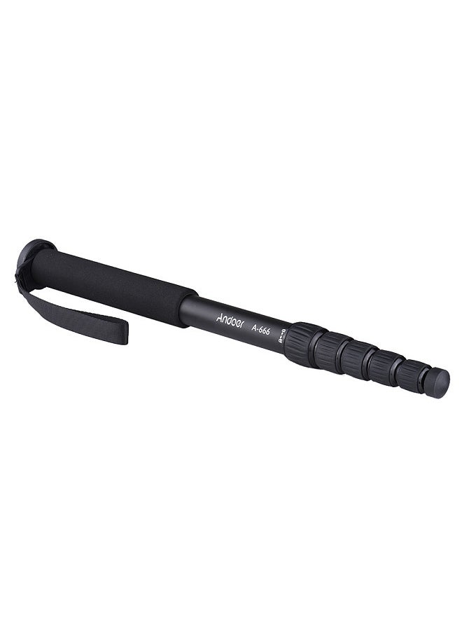 ANDOER - Andoer A-666 181cm/5.9ft Telescoping Aluminum Camera Monopod Unipod Stick 6-Section Max. Load 10kg/22Lbs with Carry Bag for Camcorder Video Studio Photography - Image 1