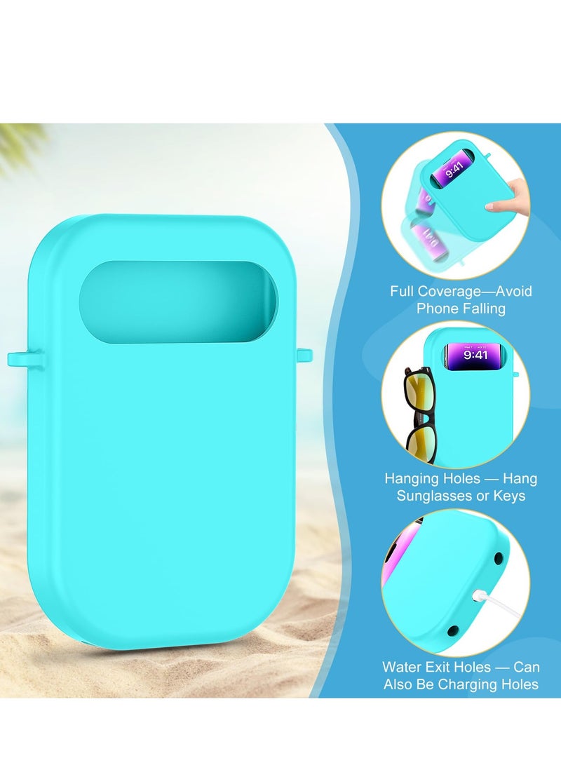 SYOSI Bag Insert Pouch for Travel Tote Bag Beach Bag Accessories Inlaid Mobile Phone Bag with Cover Ladies Travel Insert Organiser Tidy Bag Purse Pouch for Phone Sunglas Purse Makeup Keys Teal  - Image 3