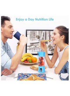 mazara Portable Electric Fruit Blender with 6 Blades Personal Size Mini USB Rechargeable Blender for Home, Travel, BBQ (Blue), 175.0W - C919  - Image 3