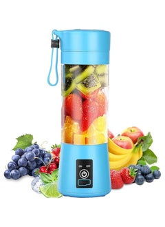 mazara Portable Electric Fruit Blender with 6 Blades Personal Size Mini USB Rechargeable Blender for Home, Travel, BBQ (Blue), 175.0W - C919  - Image 1